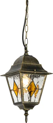 Zdjęcie produktu dla Wisząca lampa zewnętrzna w stylu vintage, złoto antyczne - Antigua