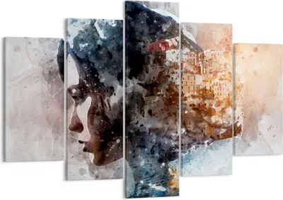 Produktbild von Bild auf Leinwand - Leinwandbild - Frau Abstraktion - 150x100cm - Wand Bild - Wanddeko - Leinwanddruck - Bilder - Kunstdruck - Wanddekoration - Leinwand bilder - Wandkunst - EA150x100-3956