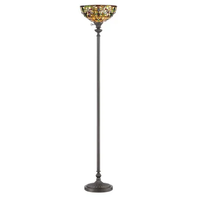 Produktbild von Quoizel Deckenfluter Kami Stehlampe Stehleuchte Lampe Schirm Im Tiffany Design