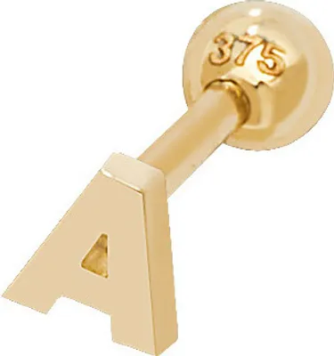 Produktbild von 9 Karat (375) Gold Buchstaben / Initiale Damen - Einzel Knorpel Ohrstecker; TRS36968LTE