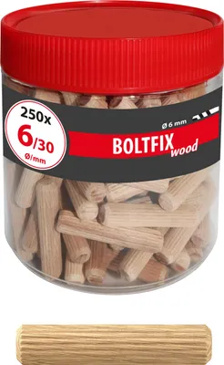 Produktbild von TOX Holzdübel Boltfix wood 6x30 mm, Riffeldübel aus massiver Buche / innen