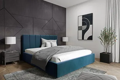 Produktbild von Furmeb24 - SLIM 1 - 180 x 200 cm - Polsterbett aus Holzrahmen , Doppelbett mit h¶her Kopsttze - Ohne Matraze - (Velutto 25)