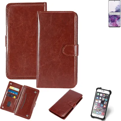 Produktbild von K-S-Trade 360° Hülle kompatibel mit Samsung Galaxy S20+ braun Kunstleder Case BookCase WalletCase Kunstlederederhülle Handyhülle, Rundumschutz
