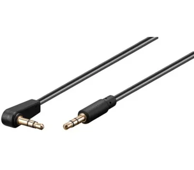 Produktbild von PremiumCord Kabelstecker 3,5 mm – 3,5 mm, 90°, Stecker/Stecker, 1 m, schwarz