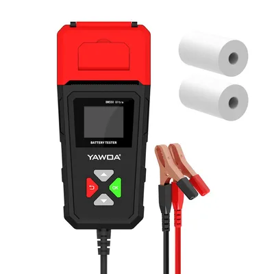 Produktbild von Autobatterietester mit Drucker, Batterietester kfz 6V/12V/24V, 100-2000CCA, Batterietester für Autos LKW SUV ATV Boote Motorräder Fahrzeug