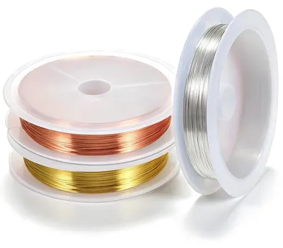 Basteldraht, 3 Rollen, 0,3 mm x 15 m, Gold, Silber, Kupfer