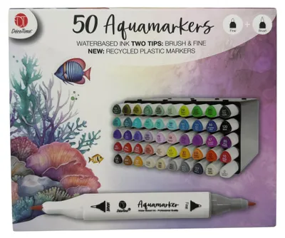 Produktbild von 50er Aquarellstifte Box Aquamarker Tintenmarker Twin Marker Fein Brush
