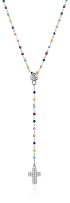 Produktbild von Silberne Halskette mit Perlen und Kreuz AGT-N011C ( Kette, Anhä nger)