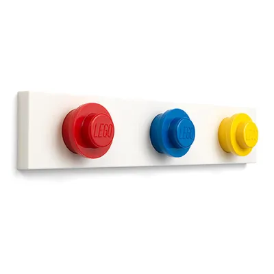 Obrázok produktu pre LEGO 41110001 LEGO Nástenný vešiak WALL HANGER RACK, 3 háčiky, červená/modrá/žltá