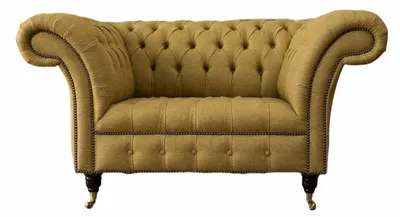 Produktbild von Chesterfield Sessel Design Polster Sofa Couch Braun Textil Möbel Neu