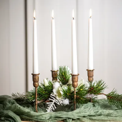 Produktbild von Spitzkerzen Weiss 250/23 Dekoration Kamin Weihnachten 12 Stk, 12 Stück