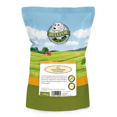 Produktbild von Bellfor Gesunder Hundesnack - Fleischstreifen Kaninchen - 100 g