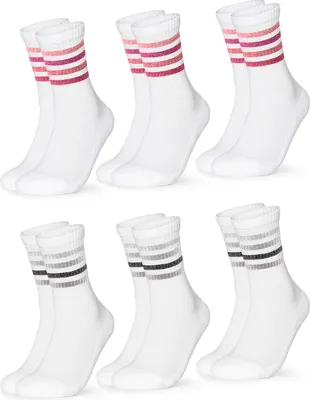 Produktbild von Occulto Damen Retro Tennis Socken 6er Pack (Modell: Steffi)