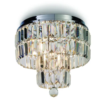 Image de pLAFONNIER 4LT, CHROMÉ AVEC VERRE TRANSPARENT. IP44.
