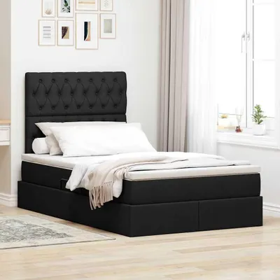Imagen del producto de Maison Exclusive: Cama con almacenamiento LED y colchón, color , 120 x 200 cm, tapizada