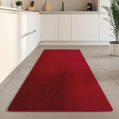 Produktbild von Carpetsale24 Waschbarer Kurzflor Teppich, rutschfest & weich, Modernes Einfarbig Design für Wohnzimmer, Schlafzimmer, Grösse: 80x250 cm