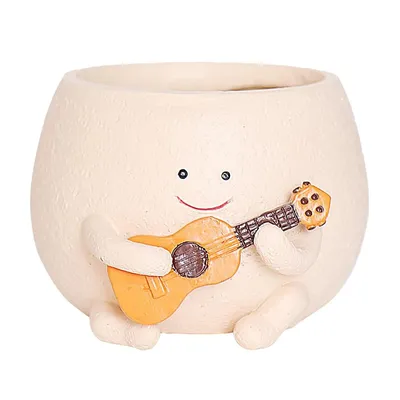 Produktbild von Blumentopf mit Smiley-Gesicht und Abflussloch, niedliche Pflanzgefäße mit Harzkopf für Perlenketten, Geschenkideen für Mutter zu Weihnachten