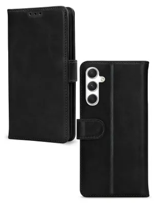 Produktbild von Mobilize Wallet Handyhülle für Samsung Galaxy A54 Hülle Echtes Leder Klapphülle Geldbörse - Schwarz