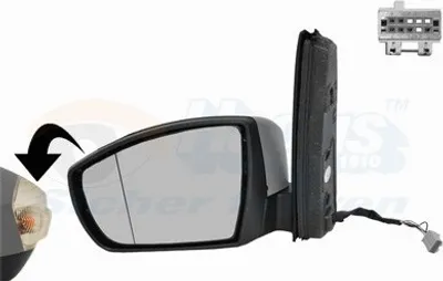 Produktbild von VAN WEZEL 1966807 Außenspiegel Seitenspiegel Links für FORD C-Max II (DXA/CB7, DXA/CEU) Asphärisch Beheizt Grundiert