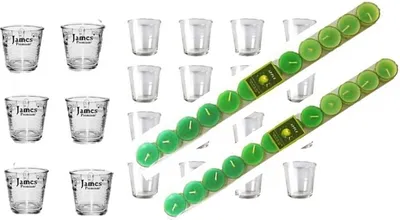 Produktbild von Teelichter Set 24 Stück mit Halter - Teelichter - - Votivkerzen Halter Glas, Hochzeiten,“