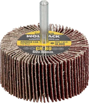 Immagine prodotto di Disco abrasivo grana 80, dimensioni ø 60 x 30 mm. Disco di smerigliatura, mole, levigatura, smerigliatura, lucidatura, levigatura, lucidatura