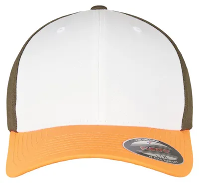 Image de Flexfit - Casquette de baseball TN1448 (S-M) (orange fluo/blanc/olive)