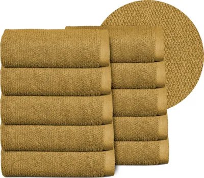 Produktbild von BEAUTEX Handtuch-Set Premium Frottier Sets, 100% Baumwolle 550g/m²,Gold,Set: 10 Gästetücher - 30x50 cm