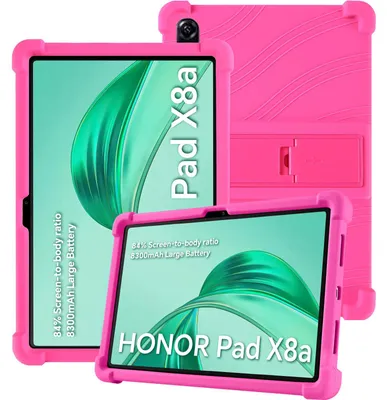 Produktbild von Tablet Hülle für Honor Pad X8a / Pad X8b 11", Stoßfeste Weiches Silikon Schutzhülle mit Standfunktion Rosa