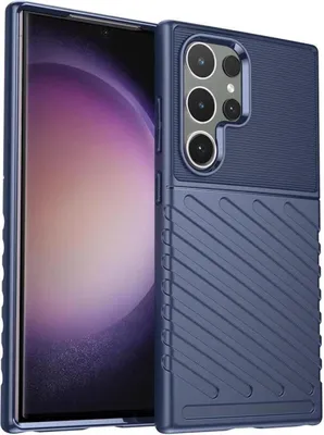 Produktbild von Conie Schutzhülle für Samsung Galaxy S24 Ultra Tasche Silikon Case Muster Cover Bumper TPU Hülle in Blau
