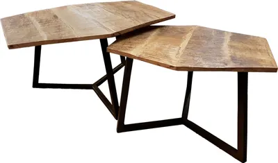 Image de Table basse set de 2 tables d'appoint Table de salon Paris noir mat