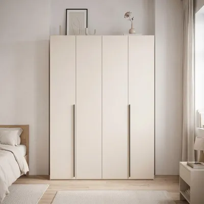 Produktbild von Kleiderschrank 170 cm - Kaschmir - Falttüren Schrank - WingLine - BARI - Garderobe Multifunktionsschrank