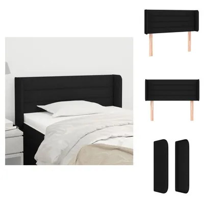 Produktbild von vidaXL Kopfteil mit Ohren Schwarz 103x16x78/88 cm Stoff -  Kopf- & Fußenden