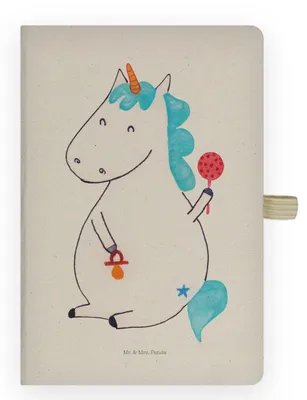 Produktbild von Mr. & Mrs. Panda notizbuch Einhorn Baby - Transparent - Geschenk, Notizheft, Tagebuch, Party, A4 Kariert, Geburtstag, Unicorn, Adressbuch, Mutter, Kladde, Einhörner