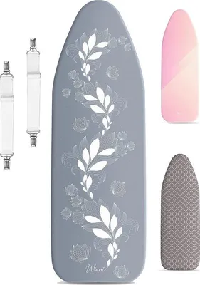 Produktbild von Famanu Bügelbrettbezug 120 x 40 cm - grau-weiß, extra dick gepolstert
