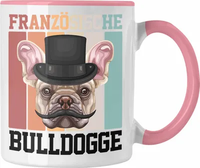 Produktbild von Trendation - Französische Bulldogge Besitzer Tasse Geschenk Lustiger Spruch Geschenkidee Retro Vinatge Französische Bulldogge (Rosa)