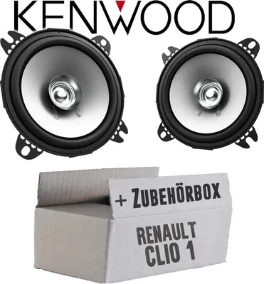 Produktbild von Lautsprecher Boxen Kenwood KFC-S1056 - 10cm Koax Auto Einbauzubehör - Einbauset passend für Renault Clio 1 Front - justSOUND