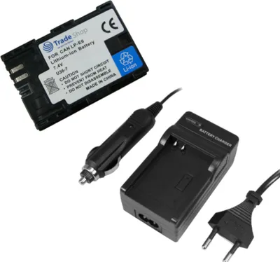 Produktbild von ANGEBOT IM SET: Trade-Shop Kamera Li-Ion Akku 2000mAh + Akku Ladegerät mit KFZ Adapter ersetzt Canon LP-E6 LPE6 LP-E-6 LPE-6 für Canon EOS 5D 5-D MARK II 2 7D 7-D EOS 60D 60-D