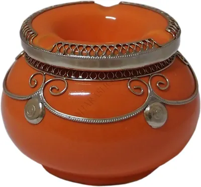 Produktbild von Windaschenbecher aus marokkanischer Keramik in Orange