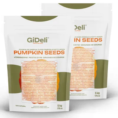 Produktbild von Kürbiskerne 10kg Geröstet Ungesalzen Schalenlos Vegan Snack Protein Zink GiDeli