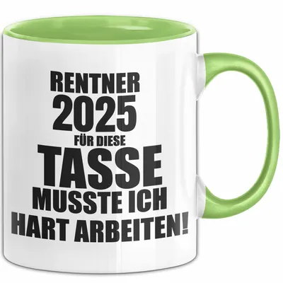 Produktbild von Trendation - Rente Tasse 2022 Spruch Ruhestand Rentner Geschenk Rentnerin Kaffeetasse Renteneintritt (Grün)