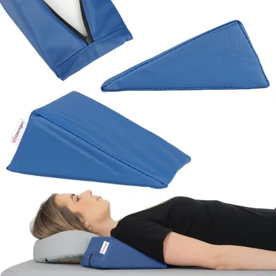 Produktbild von Habys Lagerungskeil, für Massage und Therapie, Lagerungskissen, Lagerungsmaterial, Physiotherapie, Orthopädisch, Grüße:20x15x10cm Blau