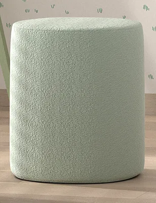 Immagine prodotto di VIPACK - Sgabello imbottito MOON rotondo, alto 41,5 cm, rivestito in tessuto boucle di tendenza in verde