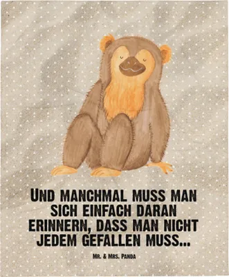Produktbild von Mr. & Mrs. Panda Schlummerdecke Affe - Sandig - Geschenk, Affen, Babydecke, Kinderdecke, Selfcare, Kinderwagendecke, Afrika, Fleecedecke, Liebe, Erstlingsdecke, Plaid