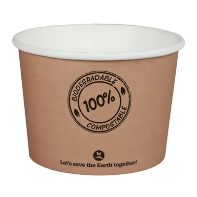 Produktbild von 125x  Suppenbecher ToGo Verpackung aus Karton 450ml Ø11.5cm bis 100°C