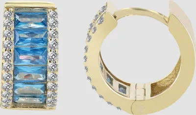 Produktbild von 333er Gold Klapp-Creolen "Avala", Gelbgold, 8 Karat, Zirkoniabesatz