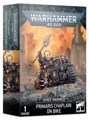 Zdjęcie produktu dla Games Workshop Primaris Chaplain on Bike, Figurka kolekcjonerska