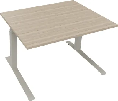Produktbild von Sitz-/Stehtisch Kufe Doppels. Quad. B1200xT900xH645-1275 si/Eiche Nat