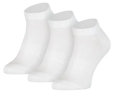 Obrázok produktu pre Krátke športové ponožky z bavlny, 3 páry – biele – 35–38