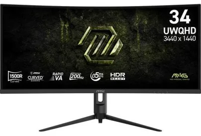 Image de MSI MAG 342CQRF E20, 86,4 cm (34"), 3440 x 1440 px, UltraWide Quad HD, LCD, 0,5 ms, Noir