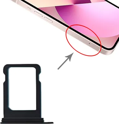 Produktbild von SIM Karten Halter Adapter Card Tray für Apple iPhone 13 Mini Ersatzteil Schwarz